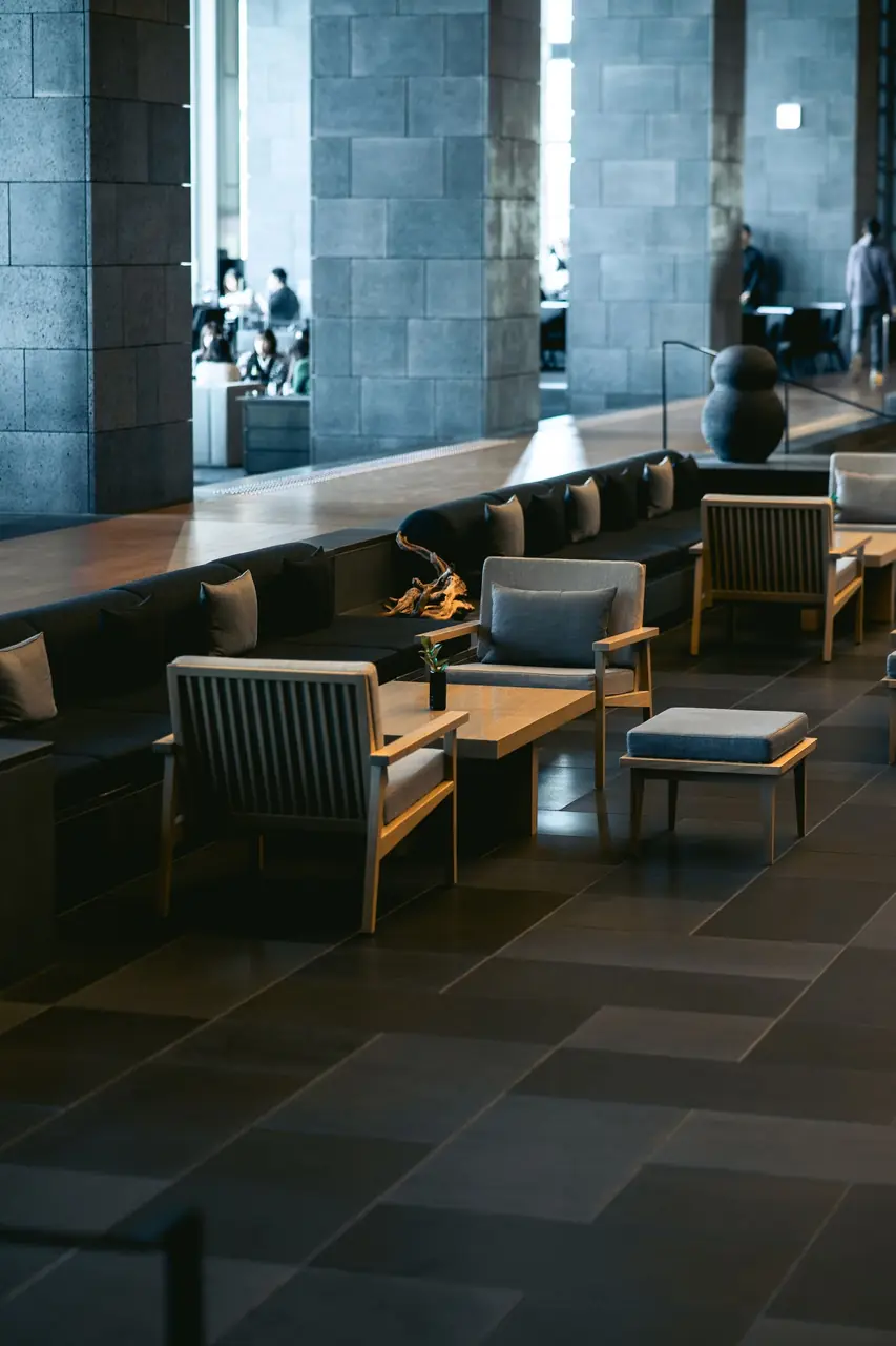 Luxurious hotel lounge area